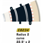 Scalextric c8234 Rad 2 Half Standard Curve 22.5 (2 per bag)