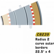 Scalextric C8239 Radius 2 Curve Ydre Grnser 22,5  x 4