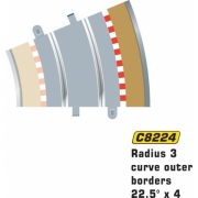 Scalextric c8224 Radius p 3 Curve Ydre Grnser 22,5  x 4