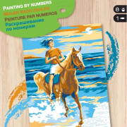 Sequin Art maleark Mal efter tal Hest med rytter A4
