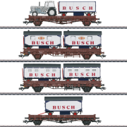 Mrklin 45040 1:87 Godsvognst med 4 stk fladvogne med Busch Circus kretjer