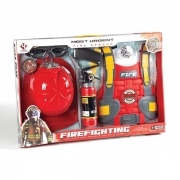 Brandmandsst med hjelm og udstyr