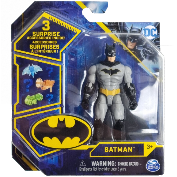 Snavset Abe rødme Batman 10 cm Basis Figur Batman. Legetøjsfigur fra af Batman i grå dragt  med skjult tilbehør.
