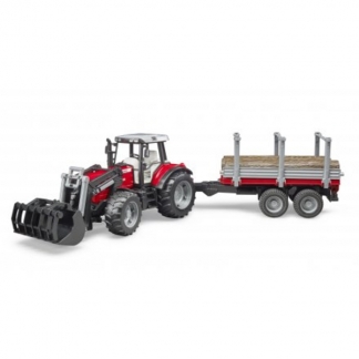 Bruder 2046 Massey Ferguson med Frontlsser og Trailer