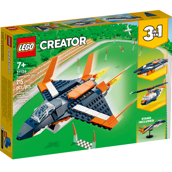 aflevere cement At håndtere Lego Creator 31126 Supersonisk Jet 3-i-1 byggesæt.